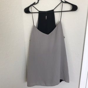 Reversible grey and black flowy tank from Express